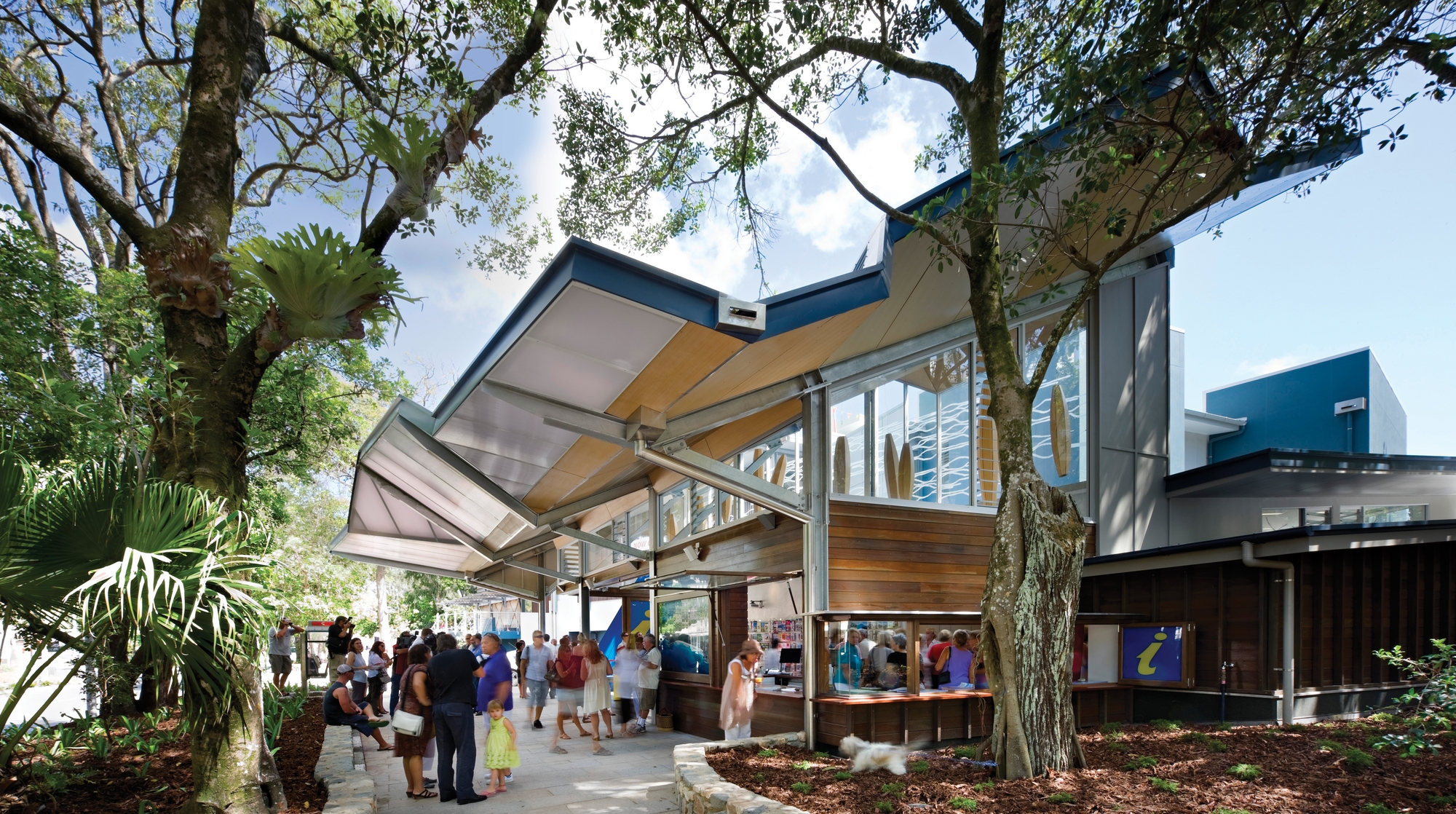 The centre’s architecture blends regional tectonic tradition with echoes of British high-tech
