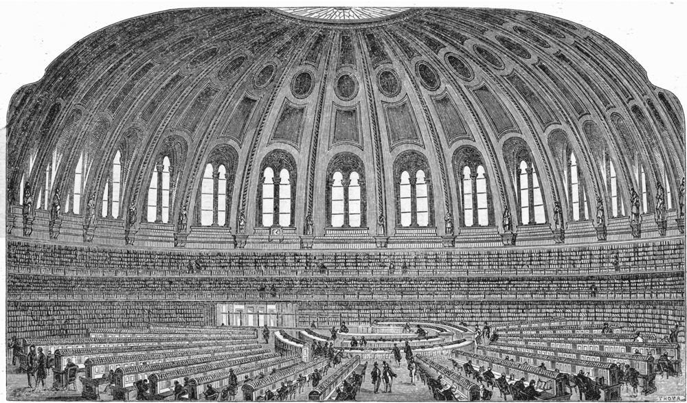 Robert Smirke’s much loved 1857 British Library is one of the most famous examples of the radial plan, which was introduced into library design to enable the efficient monitoring of readers by librarians